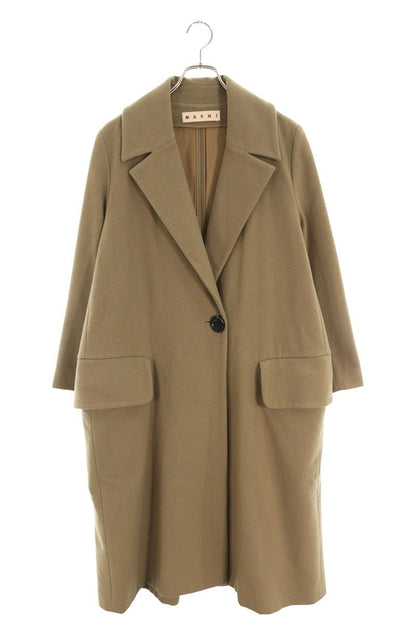 MARNI Big Button Wool Coat Beige Size 40