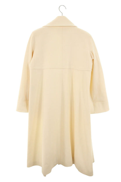 CHANEL Cashmere Blend Wool Long Coat White Size 38