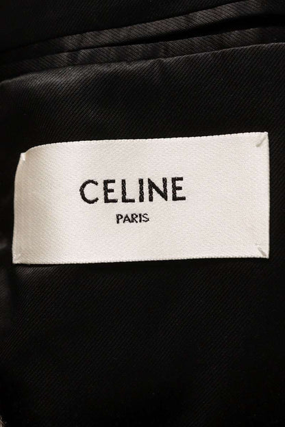 CELINE Wool Mohair Blend Peaked Coat Brown Size 38