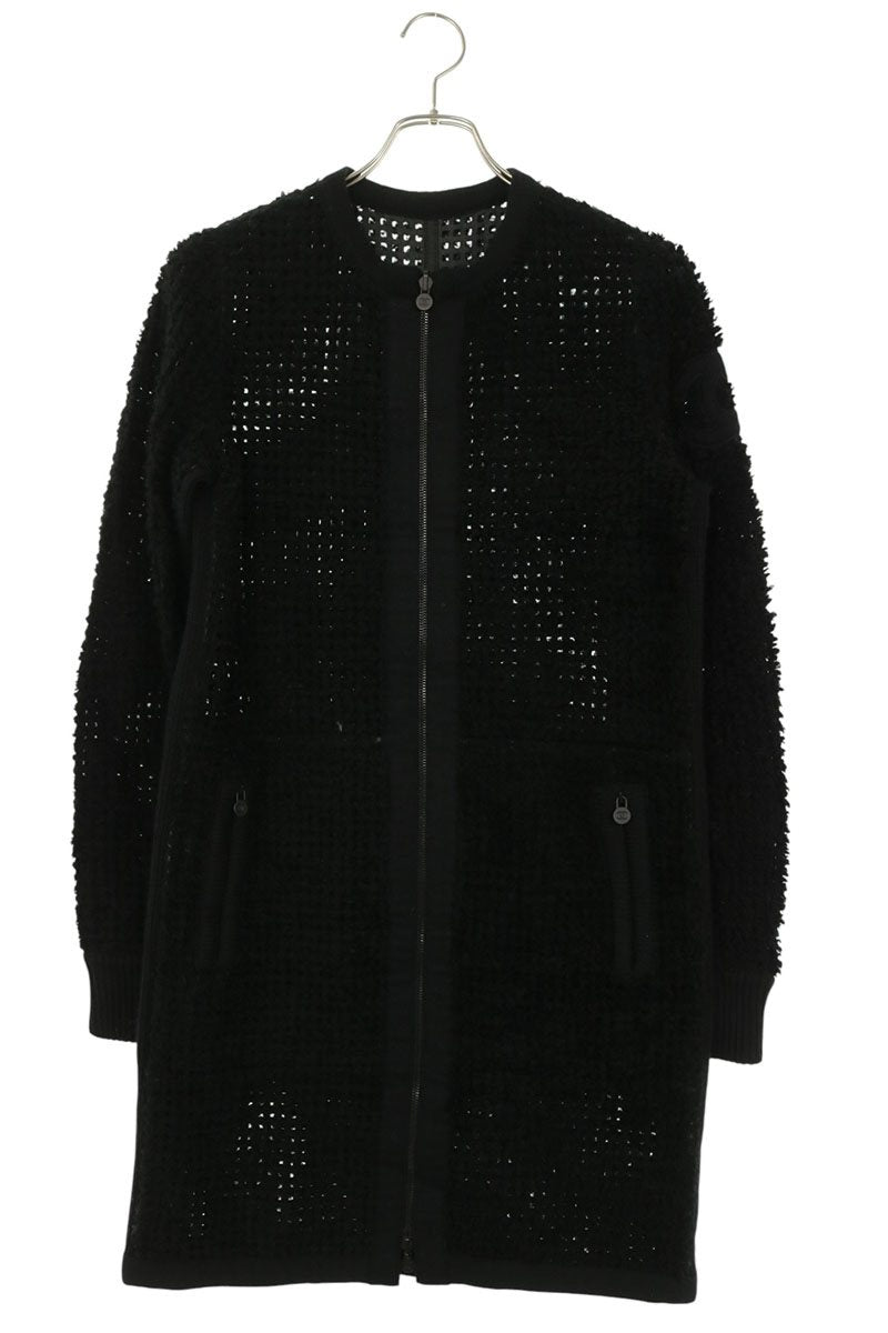 CHANEL Shearling No-Collar Coat Black Size 40
