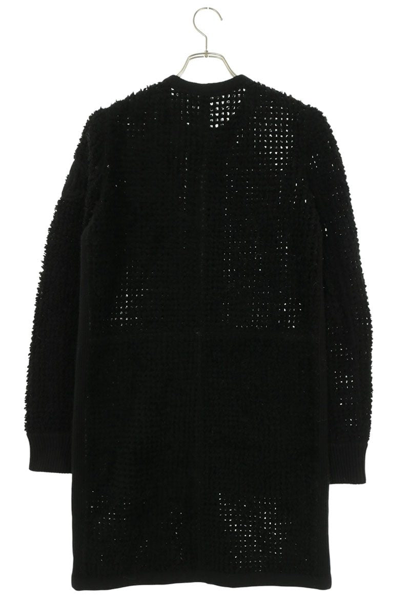 CHANEL Shearling No-Collar Coat Black Size 40