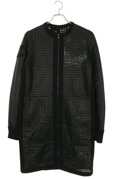 CHANEL Shearling No-Collar Coat Black Size 40