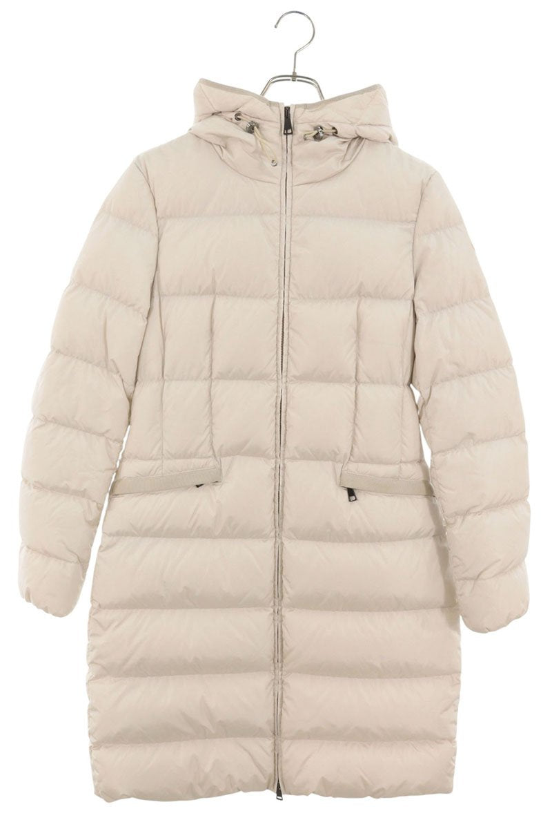 MONCLER Technical Nylon Down Coat Ivory Size 1
