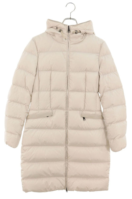 MONCLER Technical Nylon Down Coat Ivory Size 1