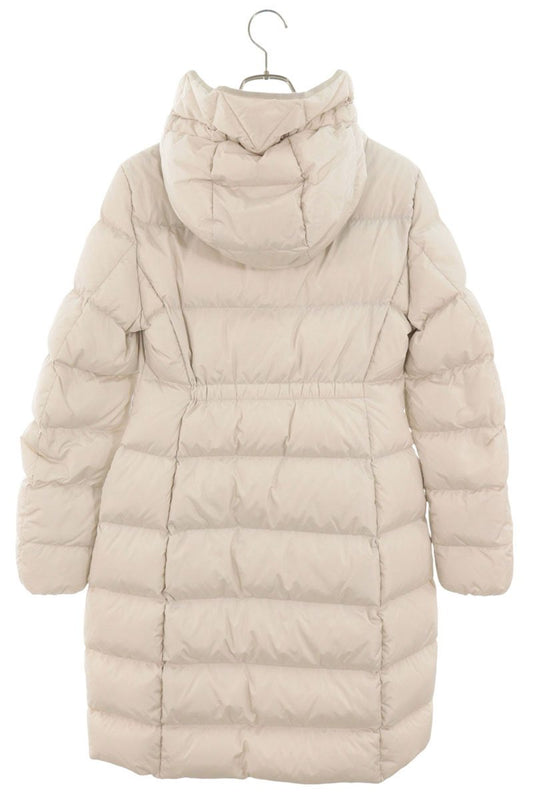 MONCLER Technical Nylon Down Coat Ivory Size 1