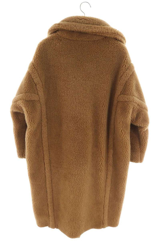 MaxMara Teddy Bear Boa Camel Silk Coat Brown Size XS