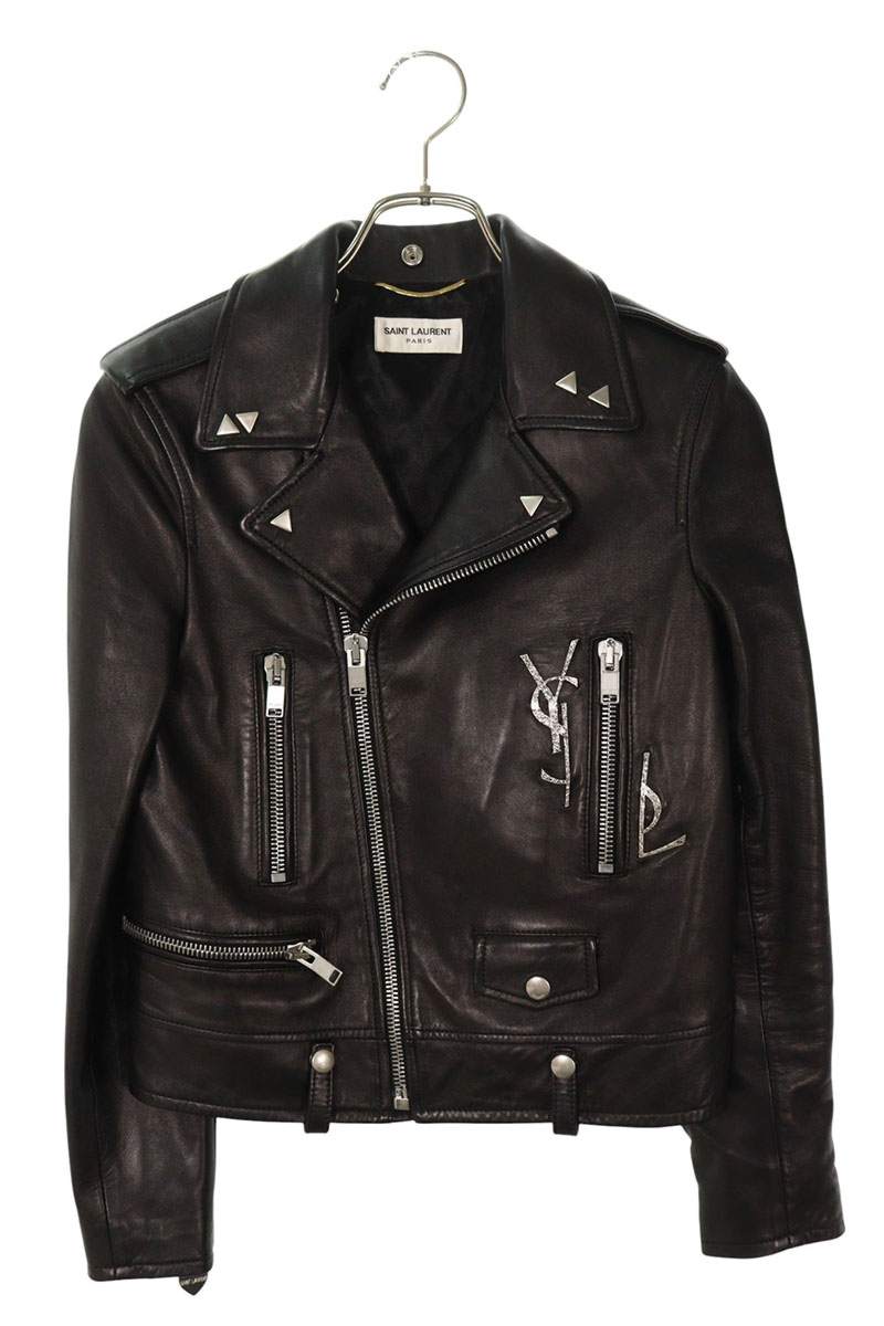 SAINT LAURENT PARIS YSL Studded Leather Jacket Size F38