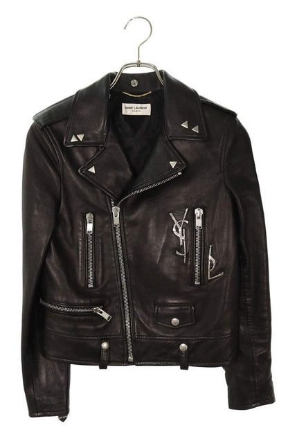 SAINT LAURENT PARIS YSL Studded Leather Jacket Size F38