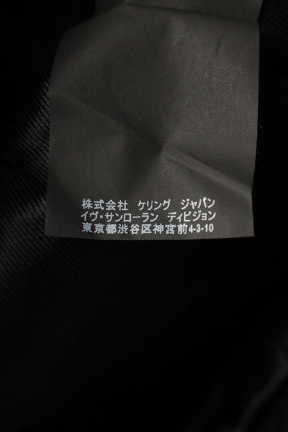 SAINT LAURENT PARIS Back Print Leather Jacket Size F36
