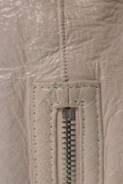 CELINE Shearling Leather Biker Light Pink Size 38