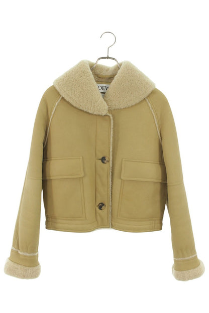 LOEWE 15AW Shearling Mouton Jacket Beige Size 34