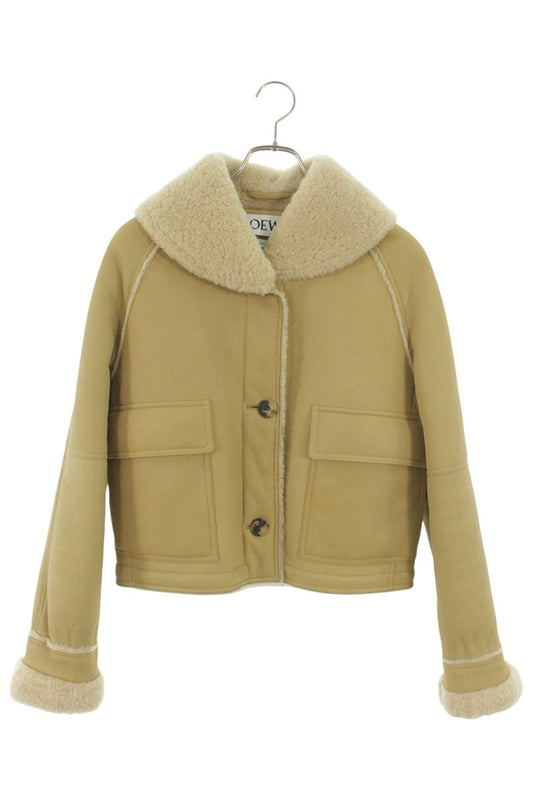 LOEWE 15AW Shearling Mouton Jacket Beige Size 34