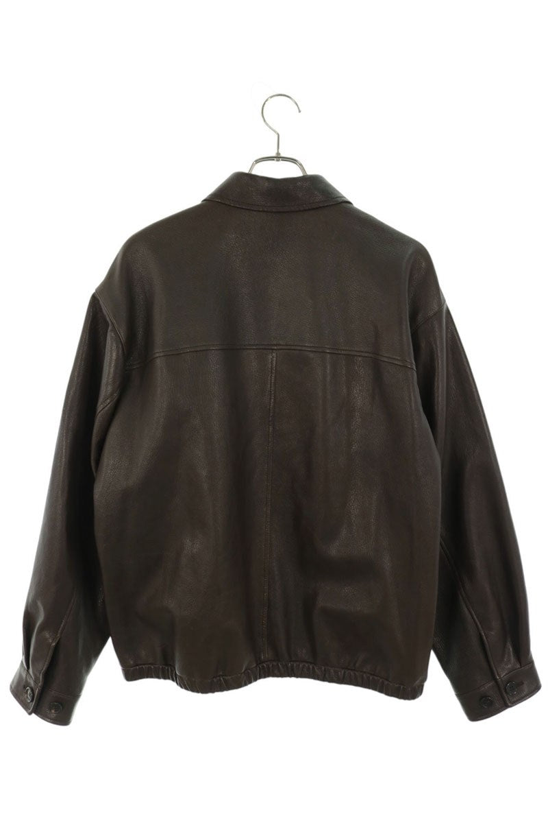 miumiu Brown Goat Leather Zip-Up Jacket Size 42