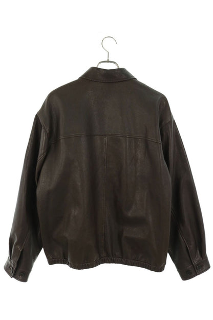 miumiu Brown Goat Leather Zip-Up Jacket Size 42