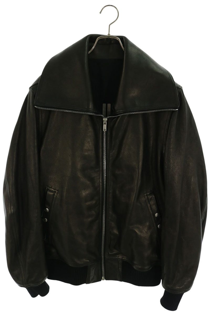 Rick Owens Dracula Collar Flight Jacket Black Size 40