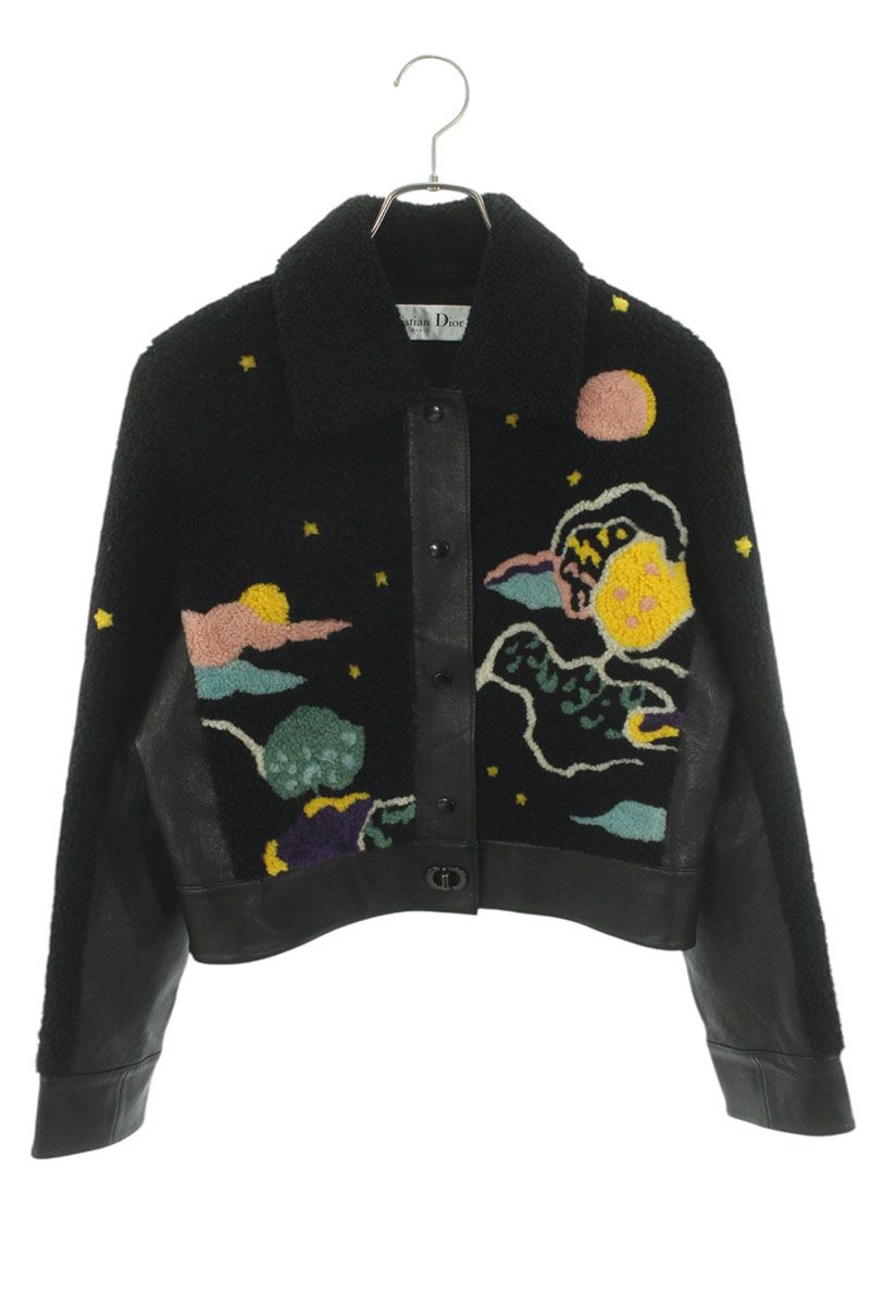 Christian Dior Leather Blouson Black/Multi Size 38