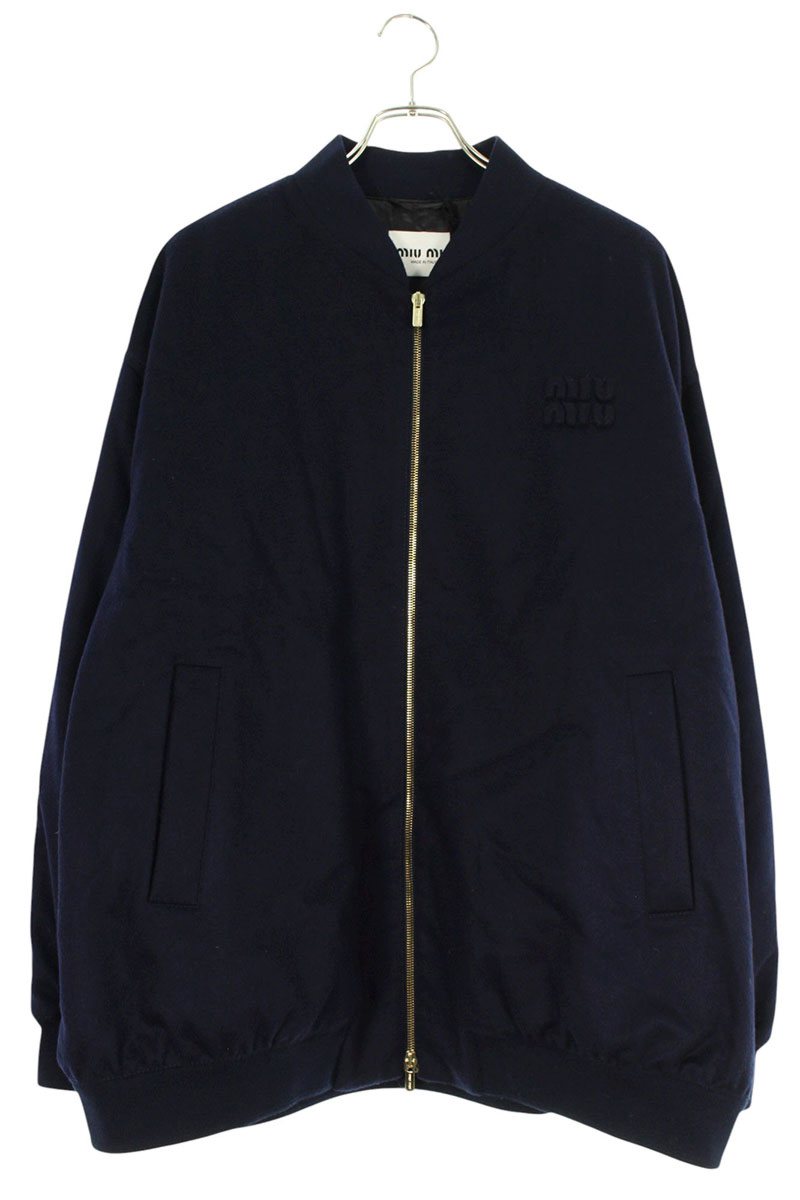 miumiu Double Velour Wool Jacket Navy Size 48