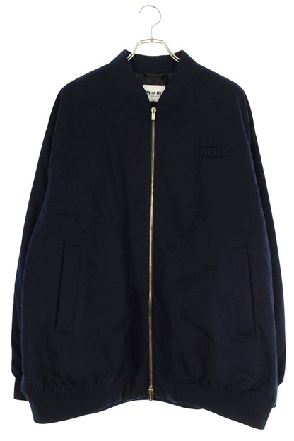 miumiu Double Velour Wool Jacket Navy Size 48