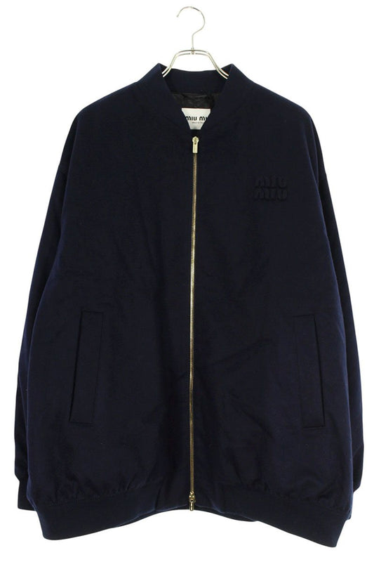 miumiu Double Velour Wool Jacket Navy Size 48