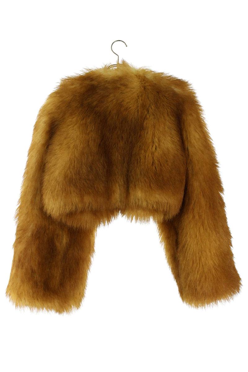 GUESS USA Faux Fur Cropped Jacket Brown Size L