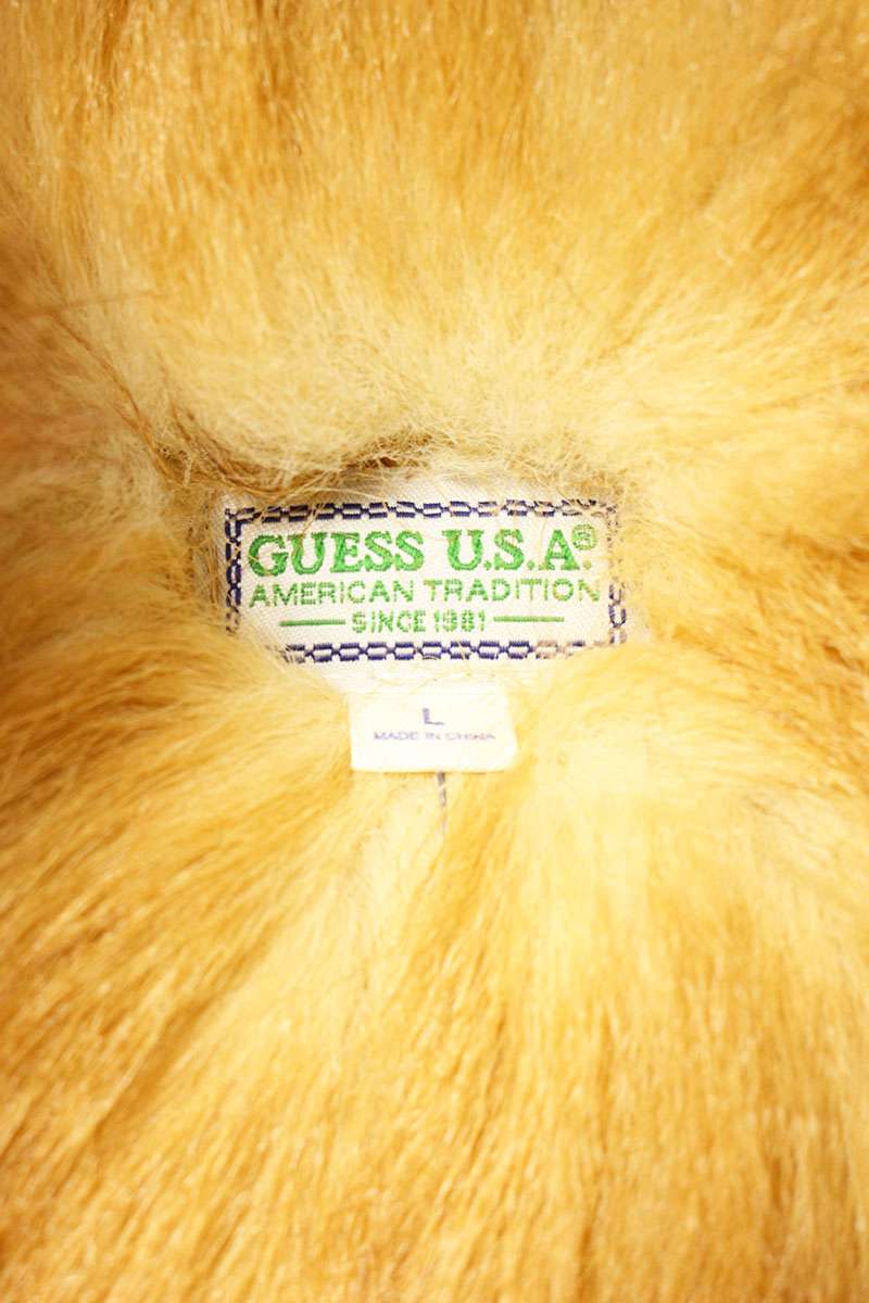 GUESS USA Faux Fur Cropped Jacket Brown Size L