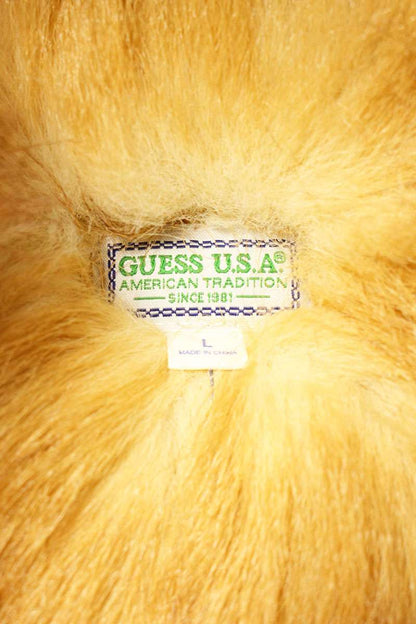 GUESS USA Faux Fur Cropped Jacket Brown Size L