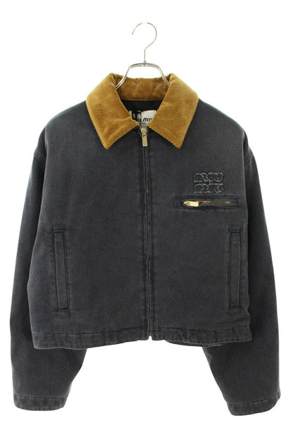 miumiu Logo Patch Work Dark Gray/Brown Size 38