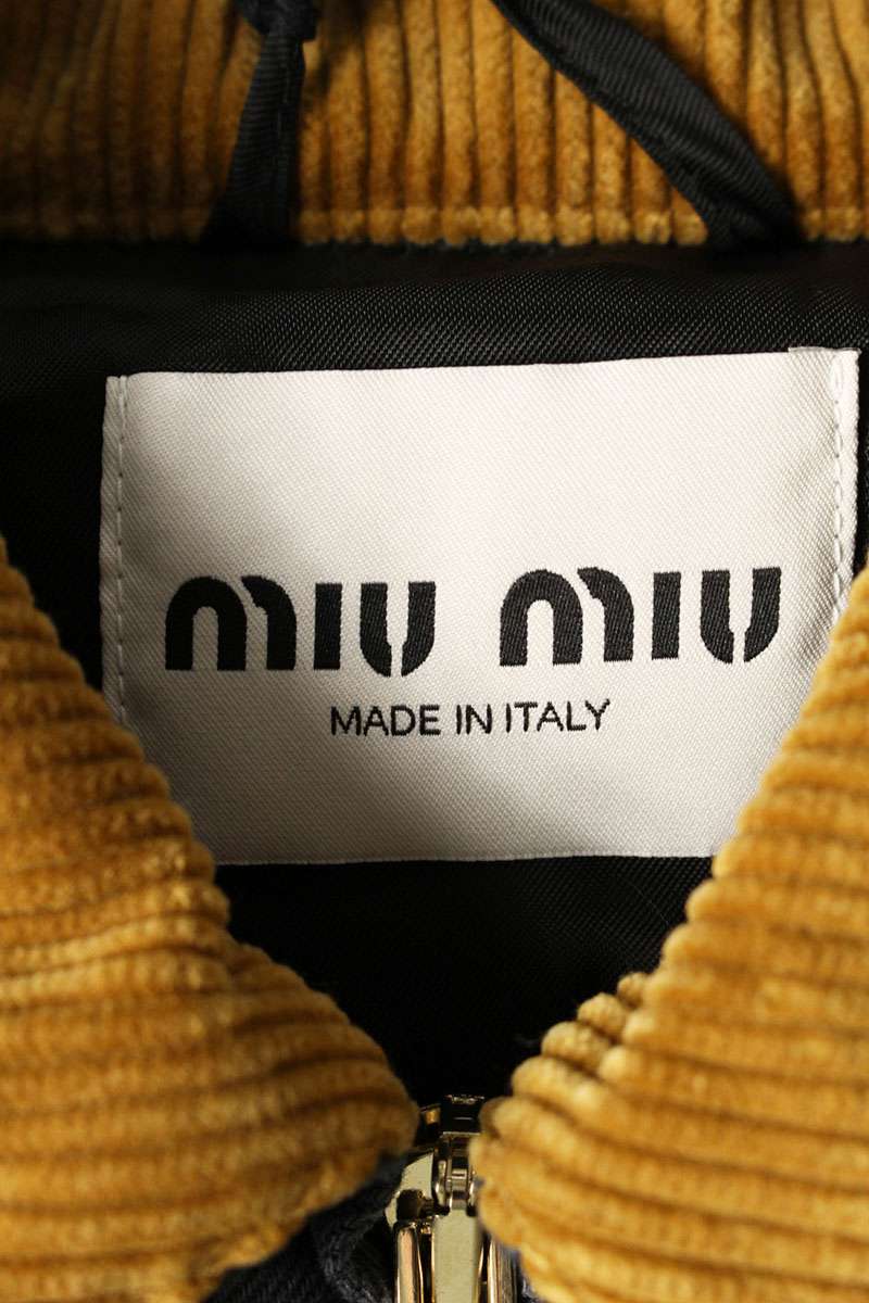 miumiu Logo Patch Work Dark Gray/Brown Size 38