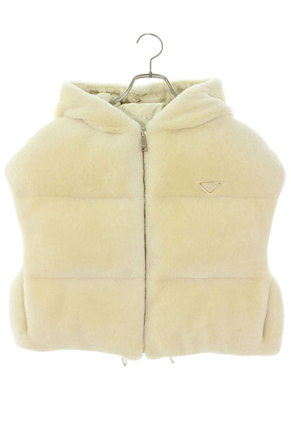 PRADA Sheepskin Fur Vest Off-white Size 38
