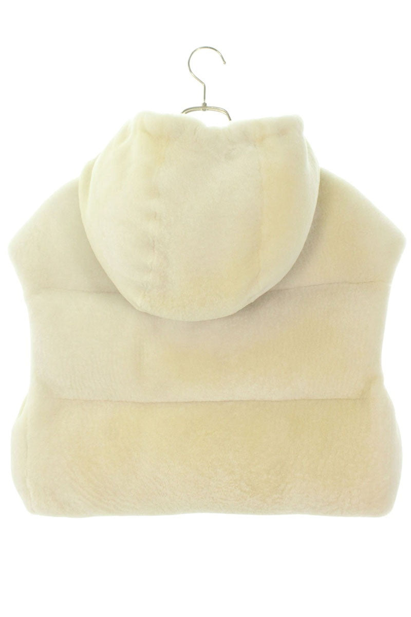 PRADA Sheepskin Fur Vest Off-white Size 38