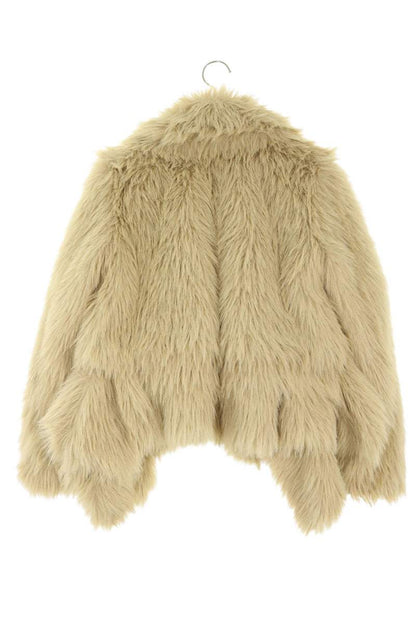 Sacai 23AW Beige Faux Fur Jacket Size 1