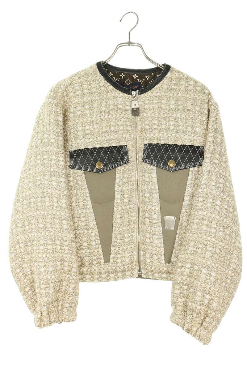 Louis Vuitton 23SS Leather Collar Blouson Off-White Size 36