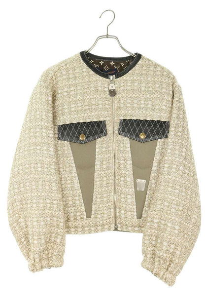 Louis Vuitton 23SS Leather Collar Blouson Off-White Size 36