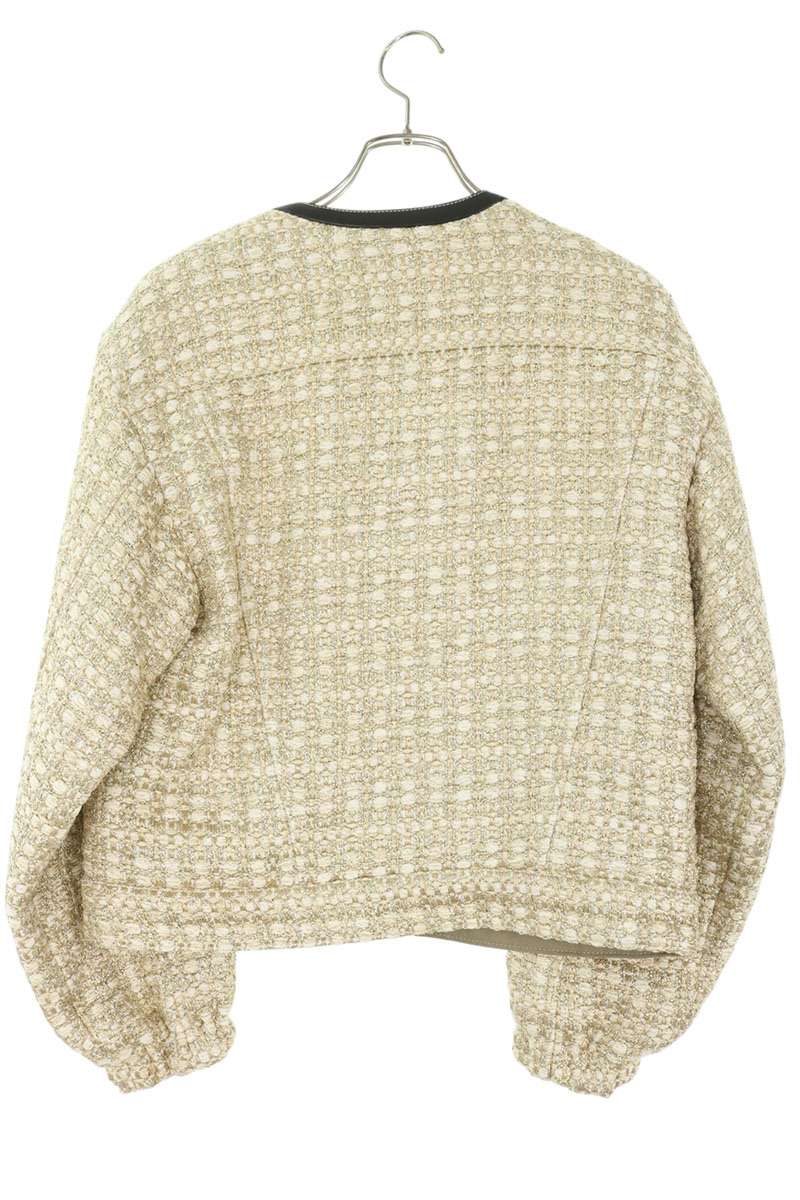 Louis Vuitton 23SS Leather Collar Blouson Off-White Size 36