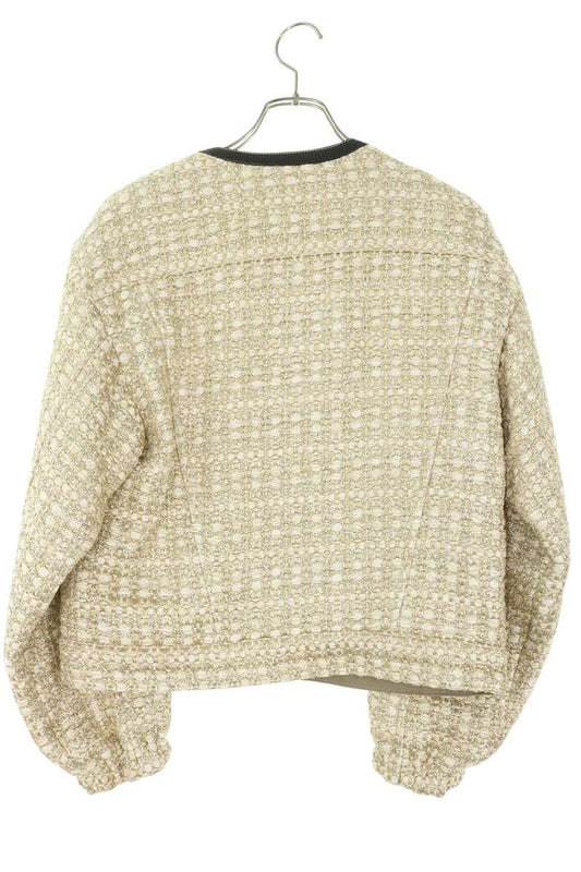 Louis Vuitton 23SS Leather Collar Blouson Off-White Size 36