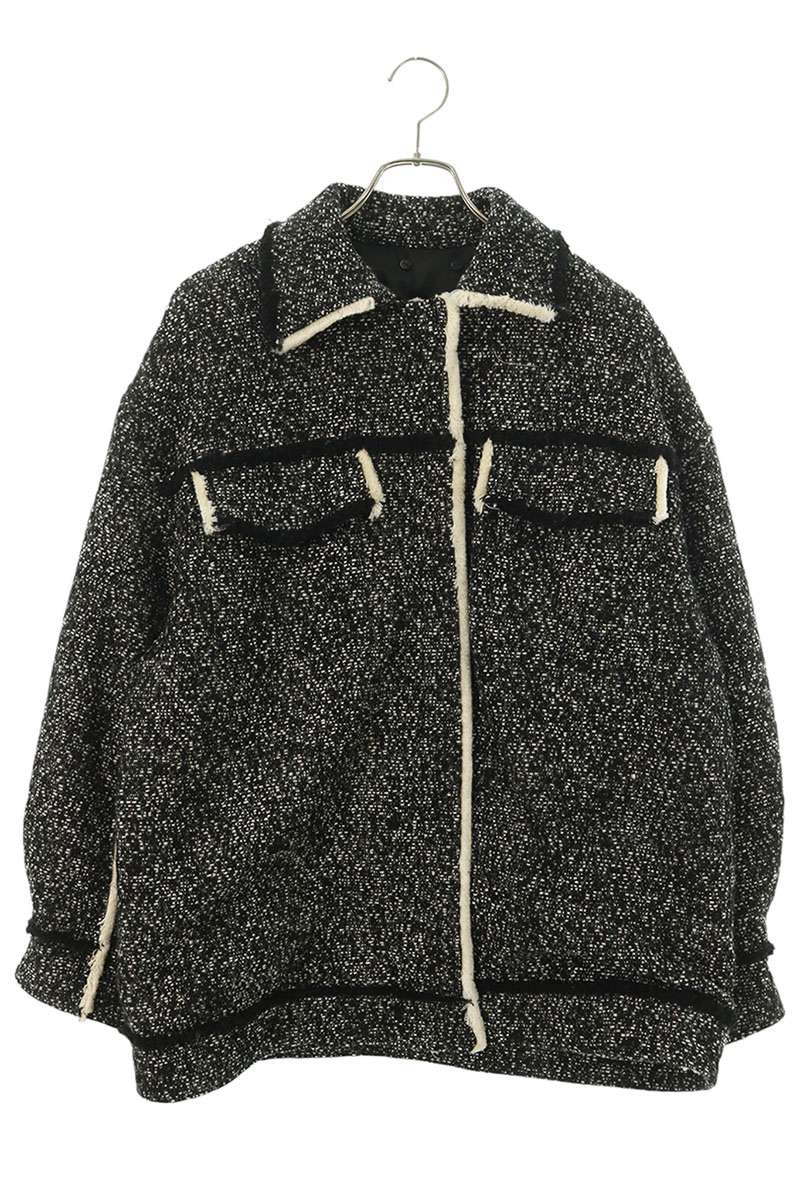 AMERI Tweed Oversized Jacket Black White Size FREE