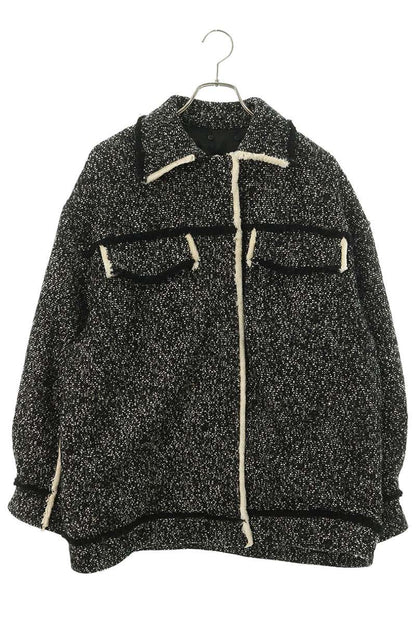 AMERI Tweed Oversized Jacket Black White Size FREE