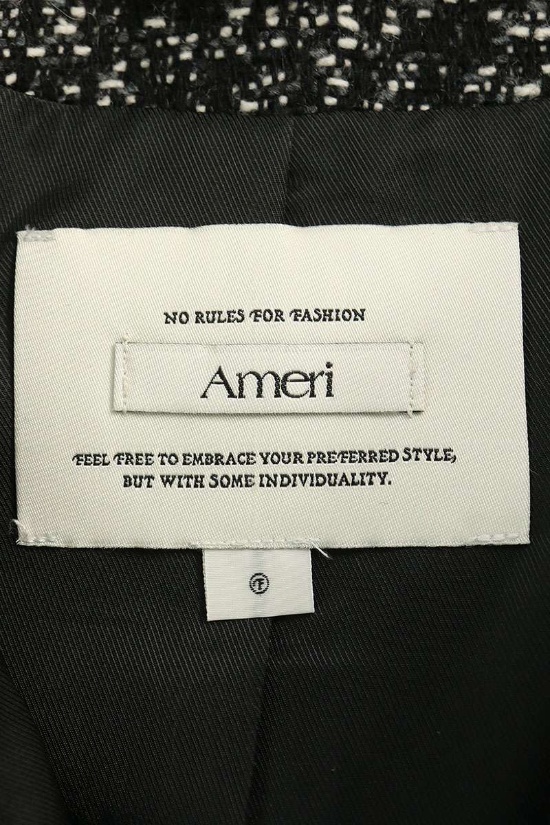 AMERI Tweed Oversized Jacket Black White Size FREE