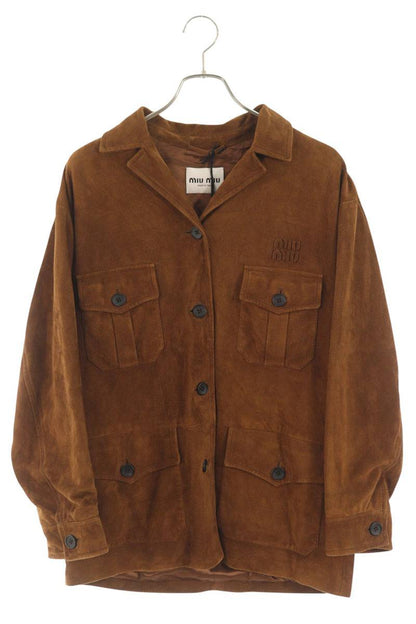 miumiu Brandy Suede Jacket Brown Size 38