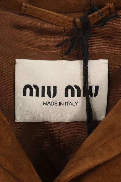 miumiu Brandy Suede Jacket Brown Size 38