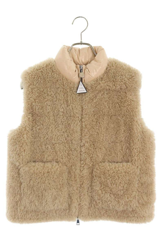 MONCLER Beige PLANEZE GILET Teddy Down Vest Size 1
