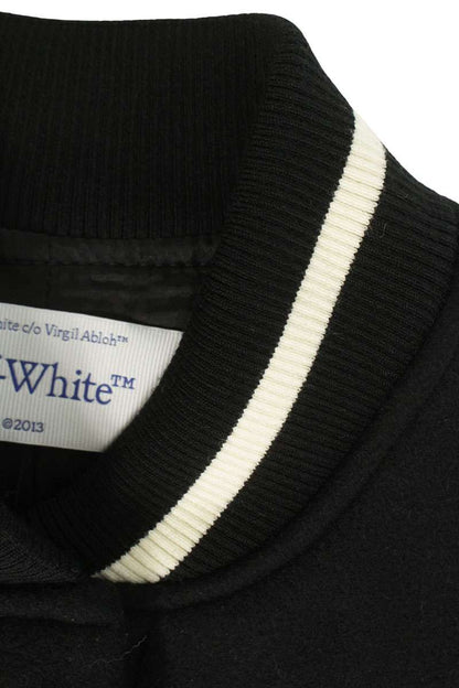Off-White Black White Crystal Varsity Jacket Size 38