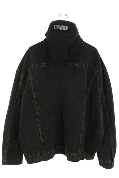 Levi's VETEMENTS Hooded Washed Denim Jacket Black Size M