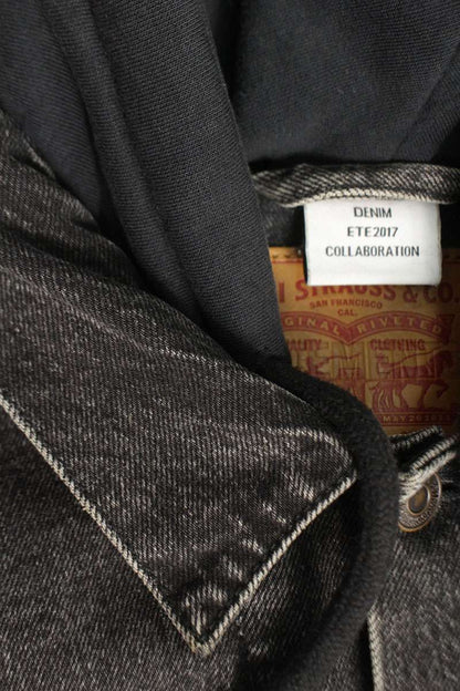 Levi's VETEMENTS Hooded Washed Denim Jacket Black Size M