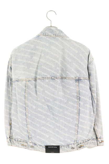 Alexander Wang Logo All-Over Print Denim Jacket Size XS
