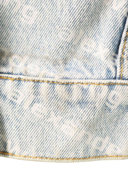 Alexander Wang Logo All-Over Print Denim Jacket Size XS