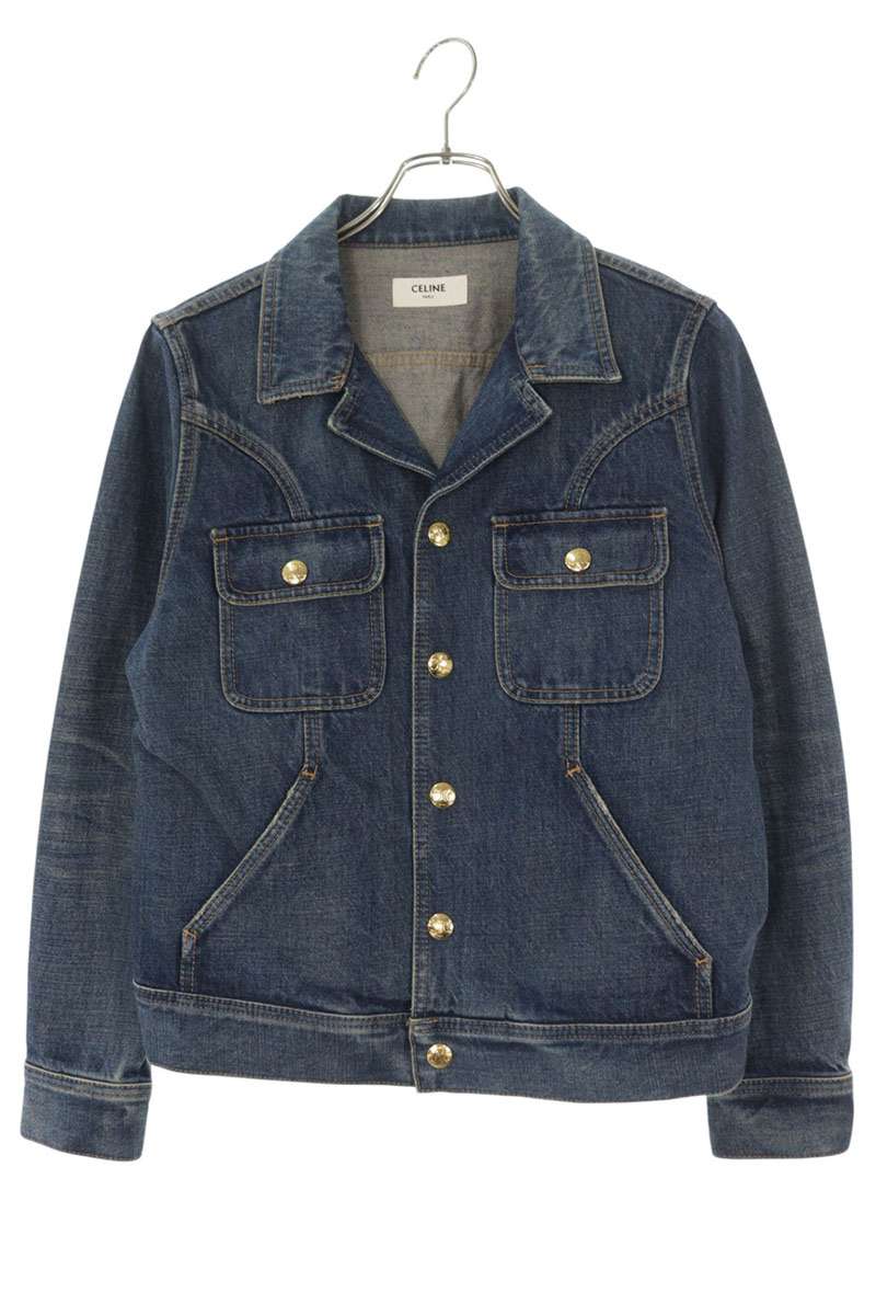 Celine Triomphe Washed Indigo Denim Jacket Size M