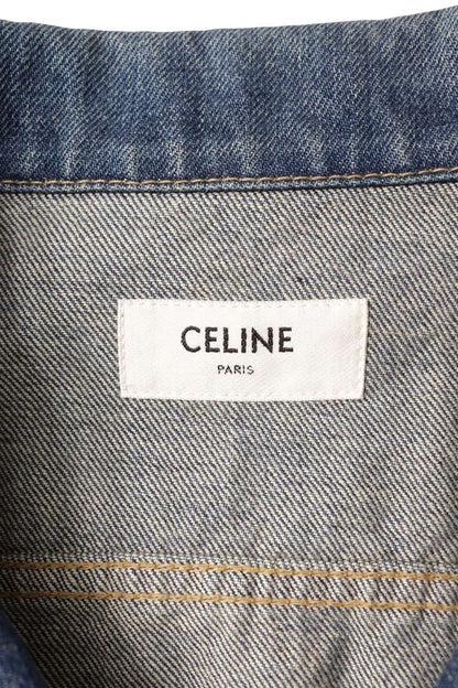 Celine Triomphe Washed Indigo Denim Jacket Size M