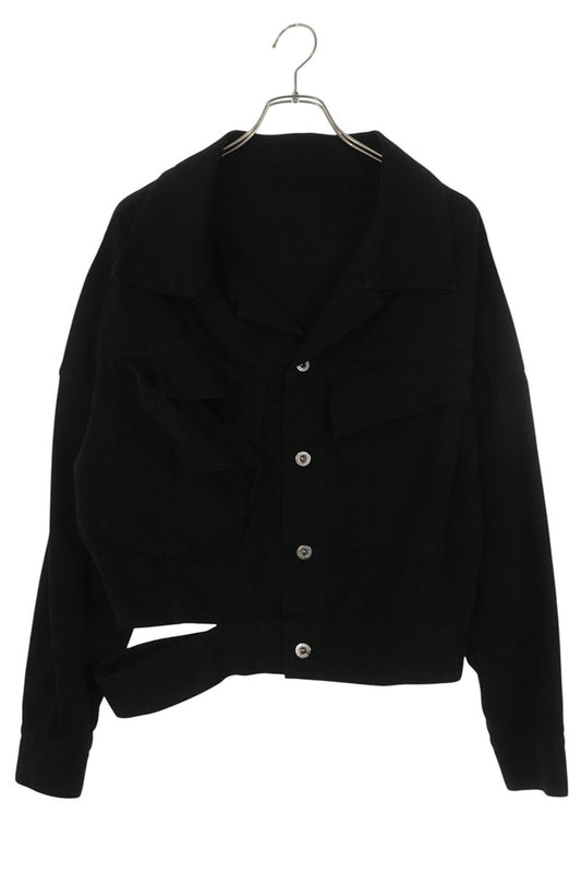 Limi Feu Black Slit Denim Cotton Jacket Size S