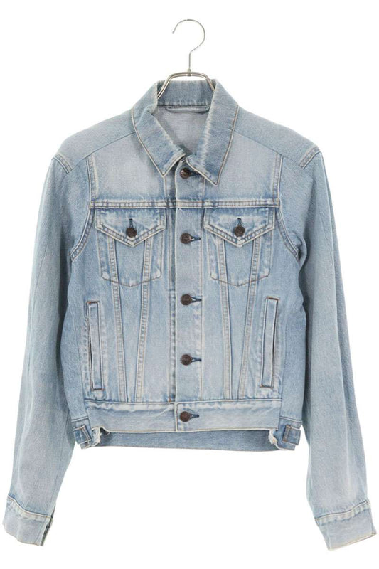 Balenciaga Reconstructed Washed Indigo Denim Jacket Size 34